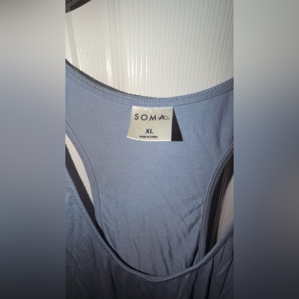Soma Pajama Set XL Blue Lounge Sleepwear Tank Shorts Set - Picture 3 of 9